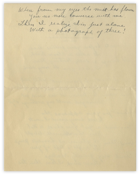 Moe Howard Handwritten Poem to His Wife, Written on Hotel Edison Stationery in New York, Circa Early 1930s -- 2pp. on Sheet Measuring 5.25'' x 6.75'' -- Near Fine
